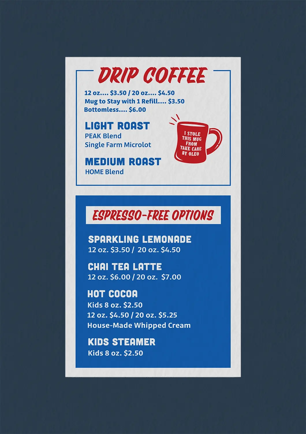 Oleo Coffee menu page 2