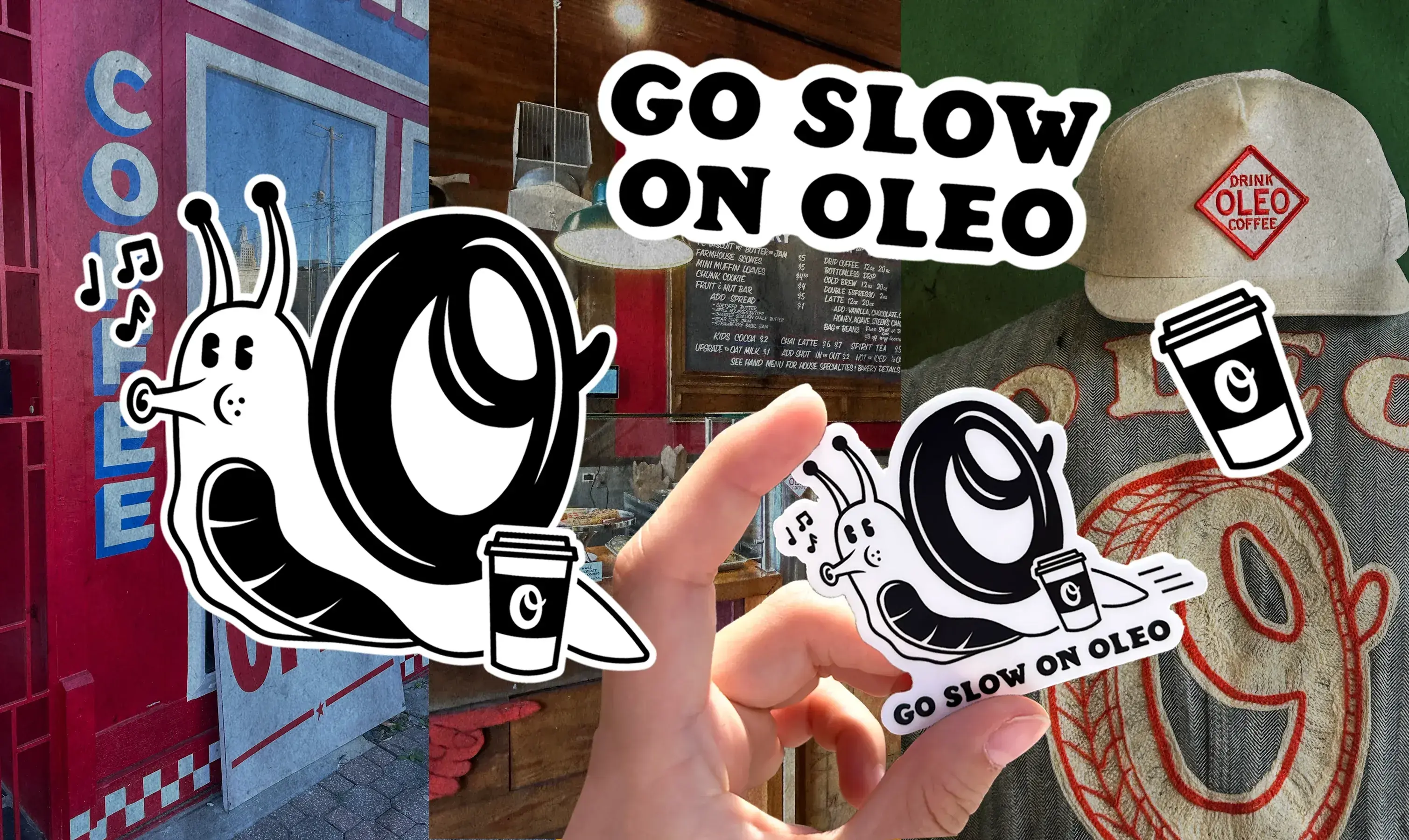 Oleo Coffee Ollie sticker drop restock social carousel